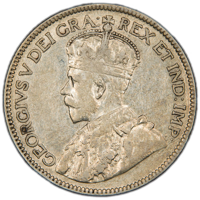 Canada 1916 25 Cents Quarter Silver Coin - VF/EF