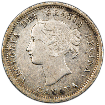 SOLD Canada 1858 Small Date 5 Cents Silver Coin - EF