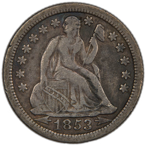 United States 1853 10 Cents Seated Liberty Dime Silver Coin