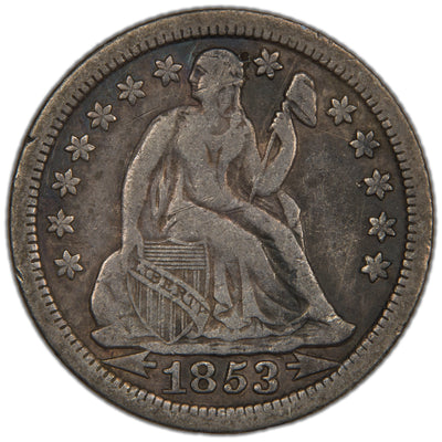 United States 1853 10 Cents Seated Liberty Dime Silver Coin