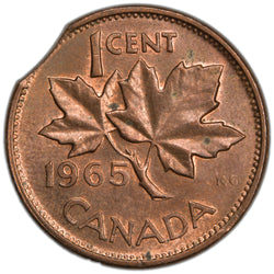 SOLD Canada 1965 SBB5 1 Small Cent Error Coin - Curved Clipped Planchet