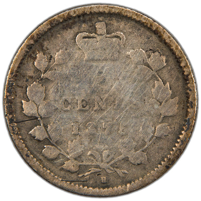 Canada 1875-H Small Date 5 Cents Silver Coin - Circulated