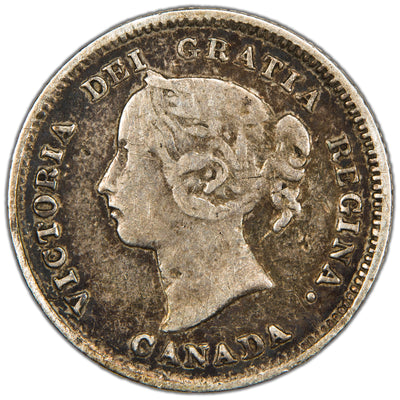 Canada 1884 Near 4 5 Cents Silver Coin - Fine (old cleaning)