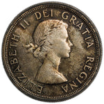 Canada 1953 Shoulder Fold $1 Silver Dollar Coin - Choice Uncirculated