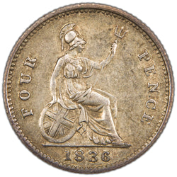 Great Britain 1836 4d Four Pence Silver Coin