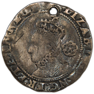 SOLD Great Britain 1595 6d Sixpence Silver Coin - Holed