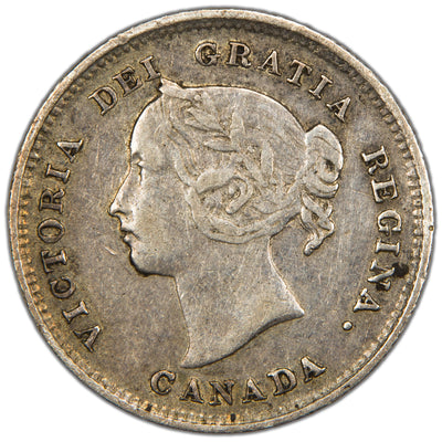 Canada 1889 5 Cents Silver Coin - Very Fine