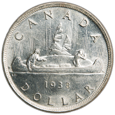 Canada 1938 $1 Silver Dollar Coin - Choice AU