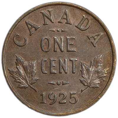 Canada 1925 1 Small Cent Coin - Almost Uncirculated