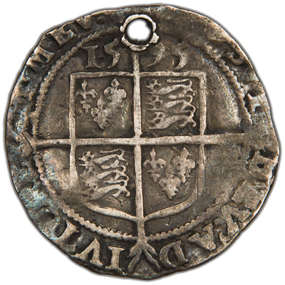 SOLD Great Britain 1595 6d Sixpence Silver Coin - Holed