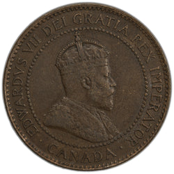 Canada 1907-H 1 Large Cent Coin - Very Fine