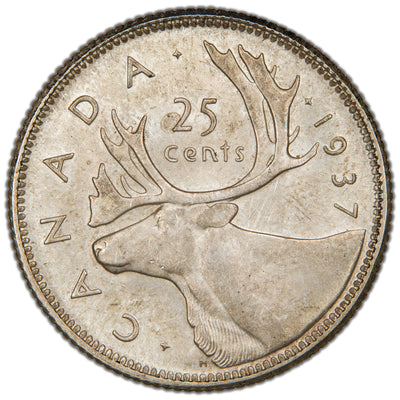 SOLD Canada 1937 25 Cents Quarter Silver Coin - Choice UNC