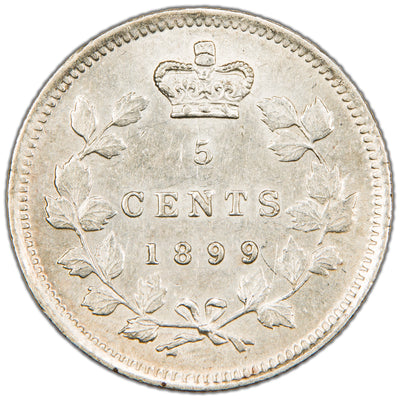 Canada 1899 5 Cents Silver Coin - Uncirculated