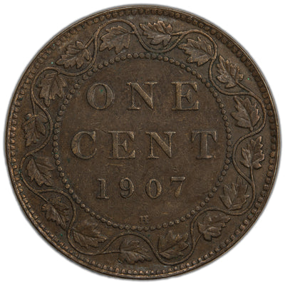 SOLD Canada 1907-H 1 Large Cent Coin - Very Fine