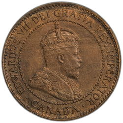 Canada 1908 1 Large Cent Coin - Uncirculated +