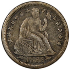 United States 1855 10 Cents Seated Liberty Dime Silver Coin (reverse scratch)