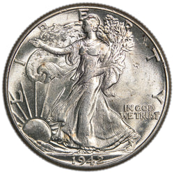 United States 1942 50 Cents Walking Liberty Half Dollar Silver Coin