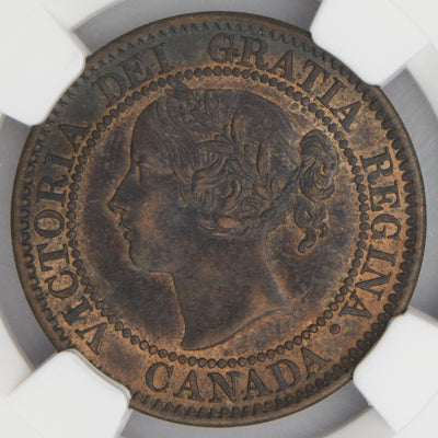Canada 1859 N9 1 Large Cent Coin - NGC AU-58 Brown