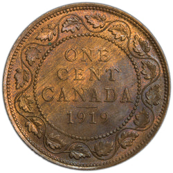 Canada 1919 1 Large Cent Coin - Uncirculated +