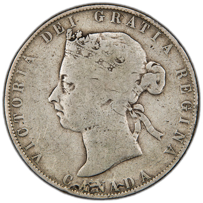 Canada 1900 50 Cents Half Dollar Silver Coin - Very Good