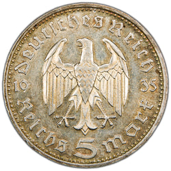 SOLD Germany 1935-D 5 Reichsmark Silver Coin - Choice AU
