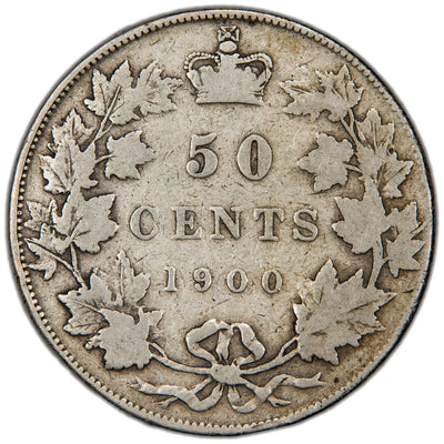 Canada 1900 50 Cents Half Dollar Silver Coin - Very Good