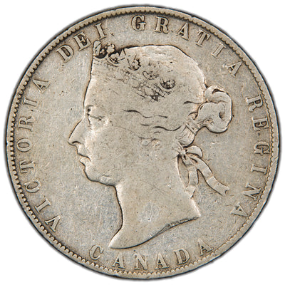 Canada 1901 50 Cents Half Dollar Silver Coin - VG/F