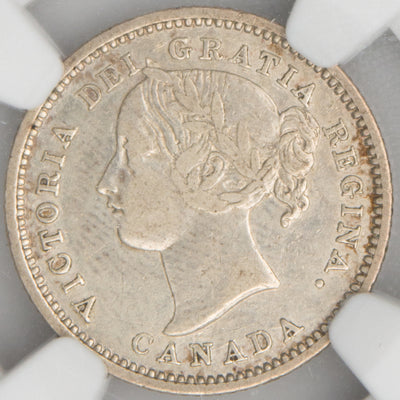 Canada 1870 Wide 0 10 Cents Dime Silver Coin - NGC XF-40