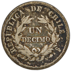 Chile 1875 Decimo Silver Coin