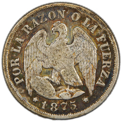 Chile 1875 Decimo Silver Coin