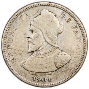 SOLD Panama 1904 25 Centesimos Silver Coin - Cleaned