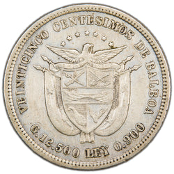 Panama 1904 50 Centesimos Silver Coin - Cleaned