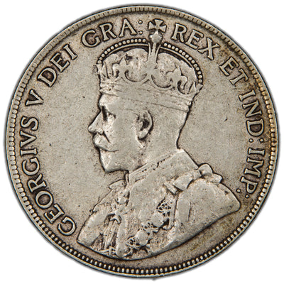 Canada 1918 50 Cents Half Dollar Silver Coin - Very Fine