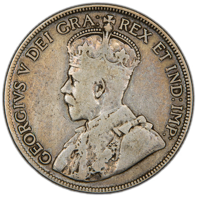 Canada 1932 50 Cents Half Dollar Silver Coin - VG/F