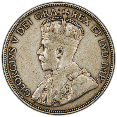 Canada 1936 50 Cents Half Dollar Silver Coin - F/VF