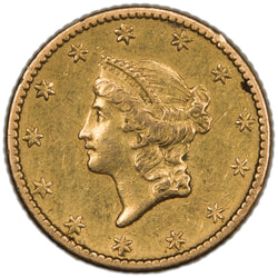 United States 1849 No L $1 One Dollar Gold Coin