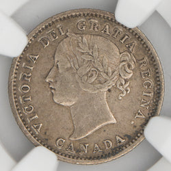 Canada 1871 10 Cents Dime Silver Coin - NGC XF-45