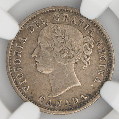 Canada 1871 10 Cents Dime Silver Coin - NGC XF-45