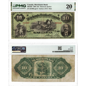 Merchants Bank of Canada 1906 $10 Chartered Note #460-16-04 - PMG VF-20