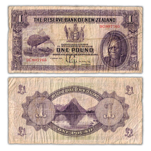 New Zealand 1934 1 One Pound Note P #155 - Fine