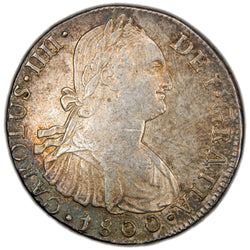 Peru 1800 Limae IJ 8 Reales Silver Coin