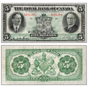 Royal Bank of Canada 1927 $5 Chartered Note #630-14-04 - VF