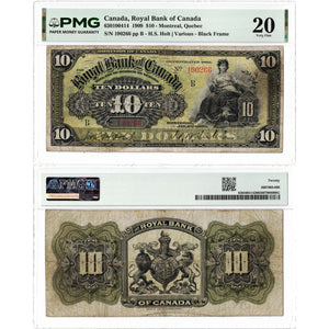 Royal Bank of Canada 1909 $10 Chartered Note #630-10-04-14 - PMG VF-20