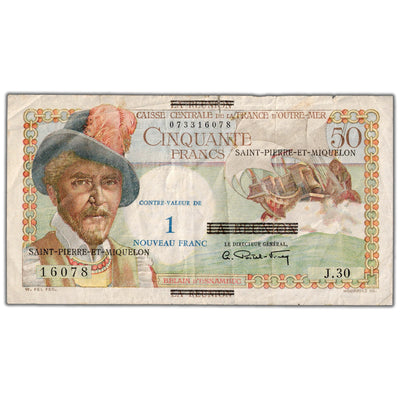 SOLD Saint Pierre & Miquelon ND (1950-60) 50 Francs Note P #25 - Circulated