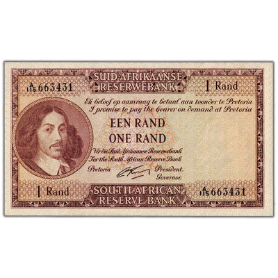 South Africa ND (1961-65) 1 One Rand Note P #103b - AU
