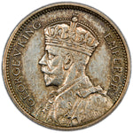 Obverse of a Southern Rhodesia 1932 Sixpence silver coin (SKU: SP2829), featuring the crowned crowned bust portrait of King George V facing left, surrounded by the Latin legend GEORGE V KING EMPEROR.