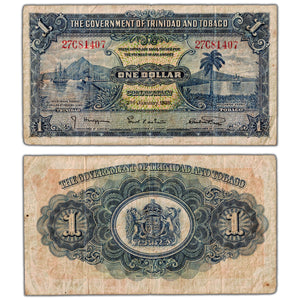 Trinidad & Tobago 1939 $1 One Dollar Note P #5b - Circulated