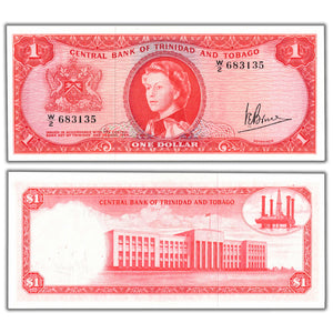 Trinidad & Tobago ND (1964) $1 One Dollar Note P #26c - AU (pinholes)