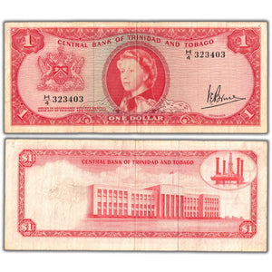 Trinidad & Tobago ND (1964) $1 One Dollar Note P #26c - Circulated
