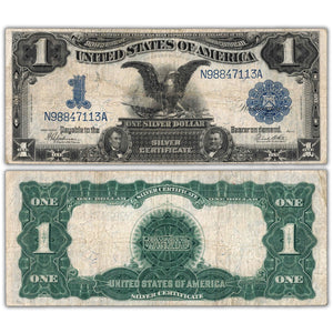 United States 1899 $1 Silver Certificate "Black Eagle" Note - About VF